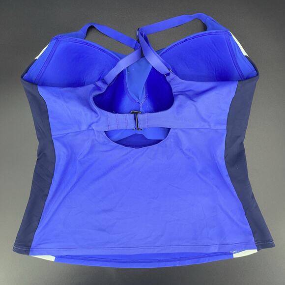 Athleta Women's Size 34D/DD Coastline Bra Cup Tankini Top Blue Color Block Flaw - Picture 6 of 9